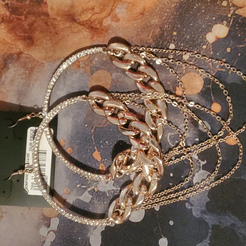 Large Hoop Earrings with stones